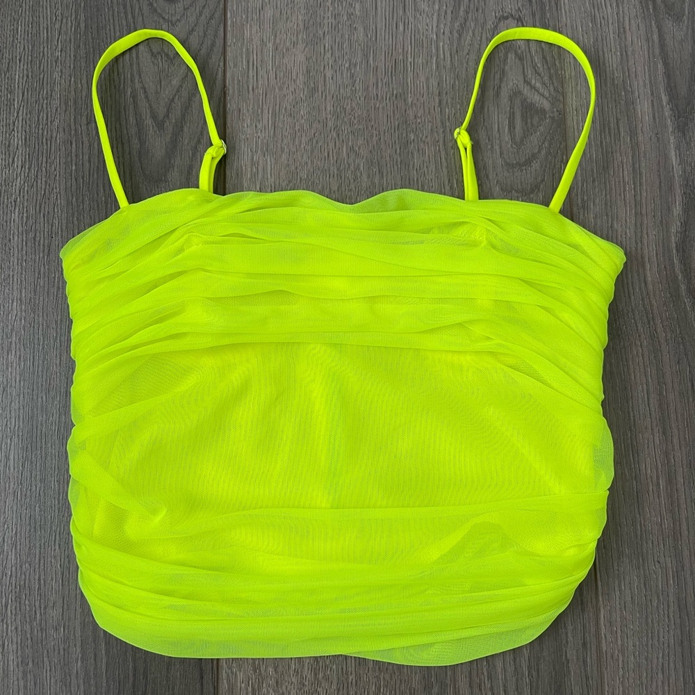 Babaton Size 00 Neon Yellow Crop Top w/ Underwire Brand New